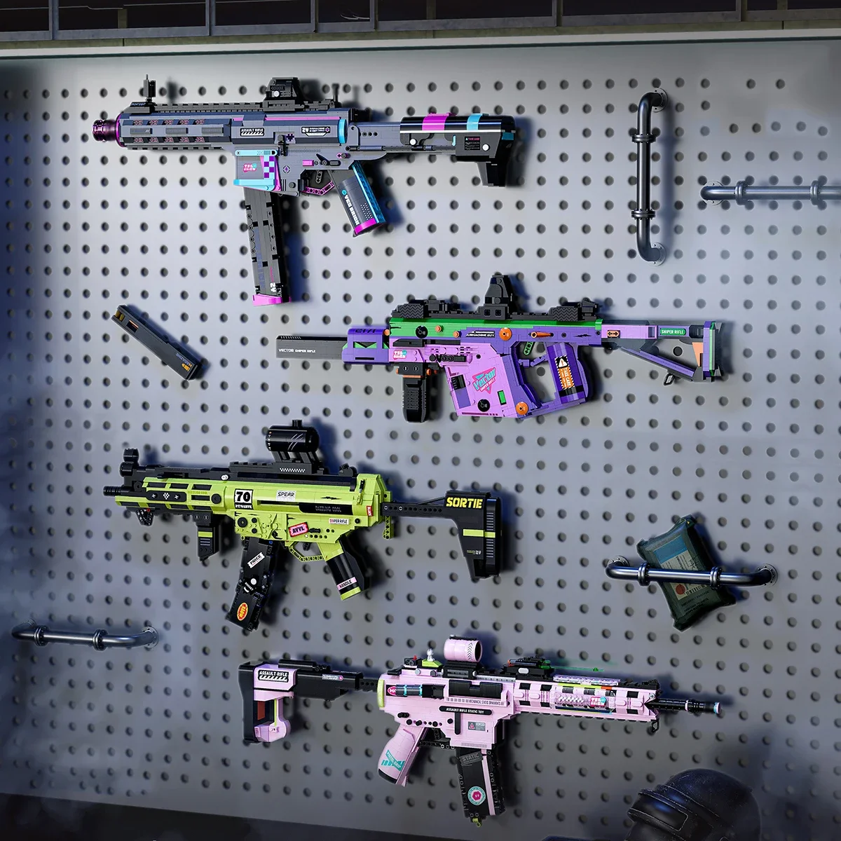 

FestivalParty Cool Military Pink M4A1 Штурмовая винтовка ARP9, модель пистолета-пулемета, мини-строительные блоки, игрушка для взрослых, подарок для детей