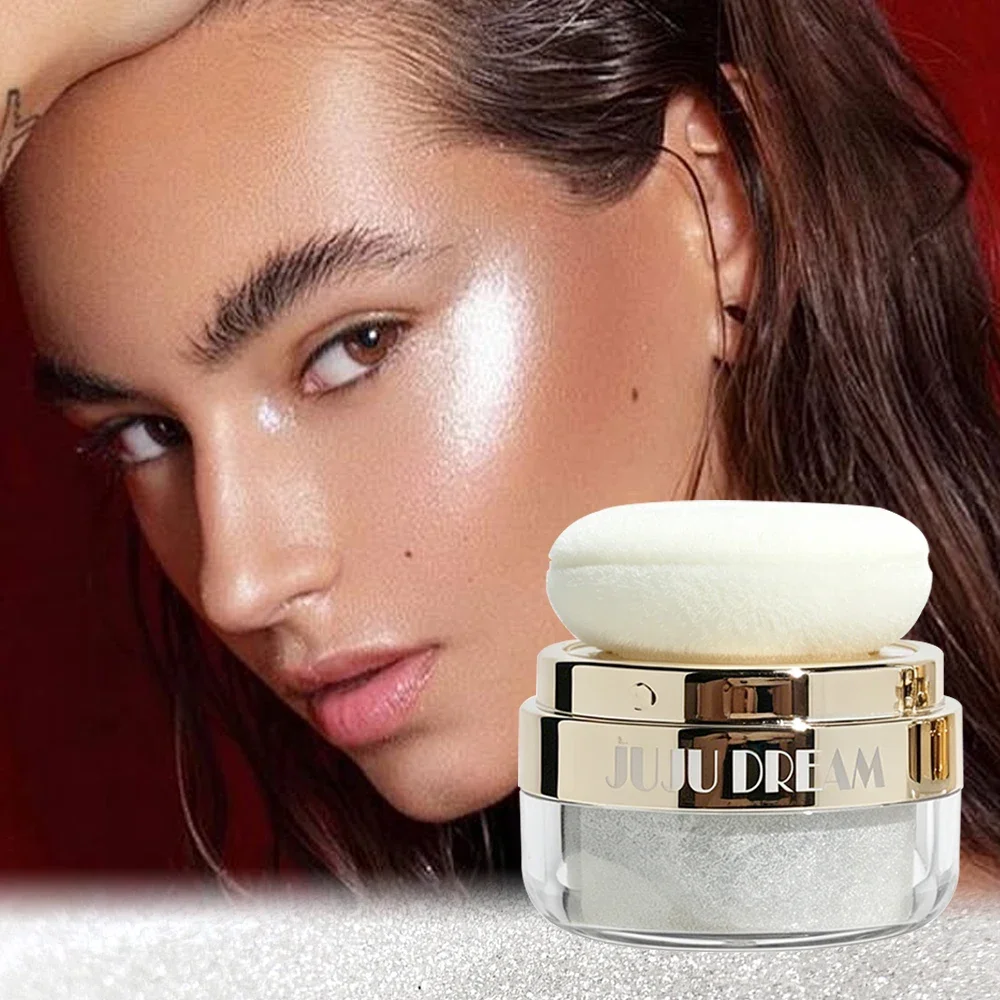 JUJU DREAM Fairy Highlighter Powder Shimmer Glitter Shiny Face Body Brightening Makeup Palette