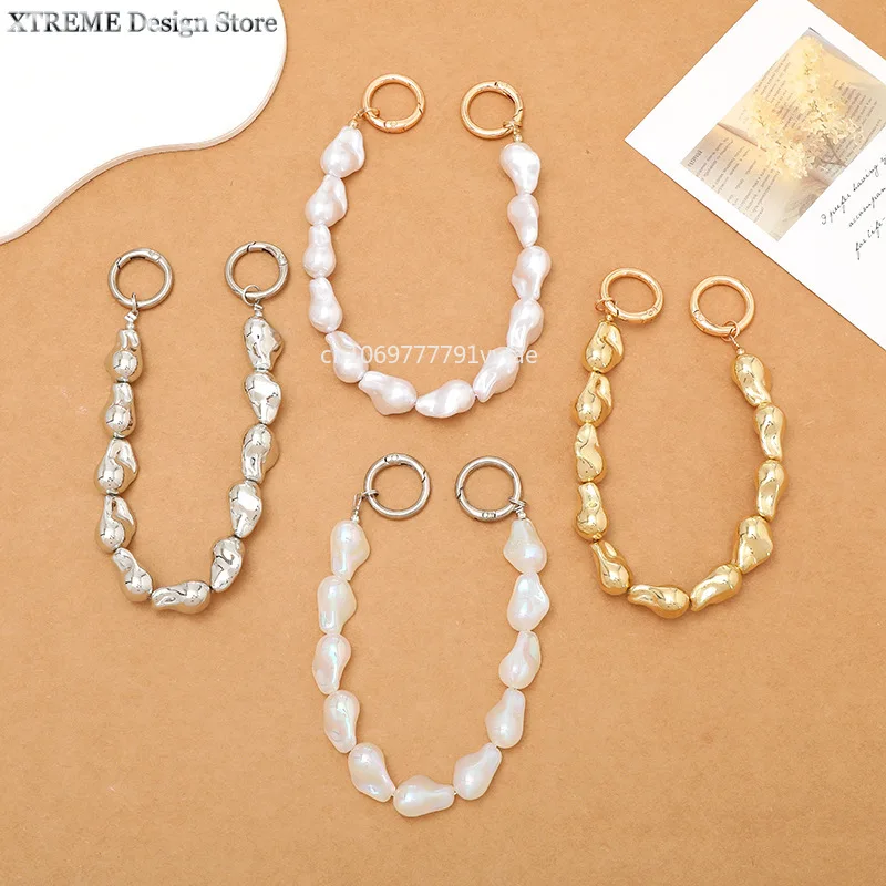 Pearls Strap for Handbag Handles Irregular Beaded Bag Chain for shoulder Bag straps DIY Replacement Handles For Bag Accessories