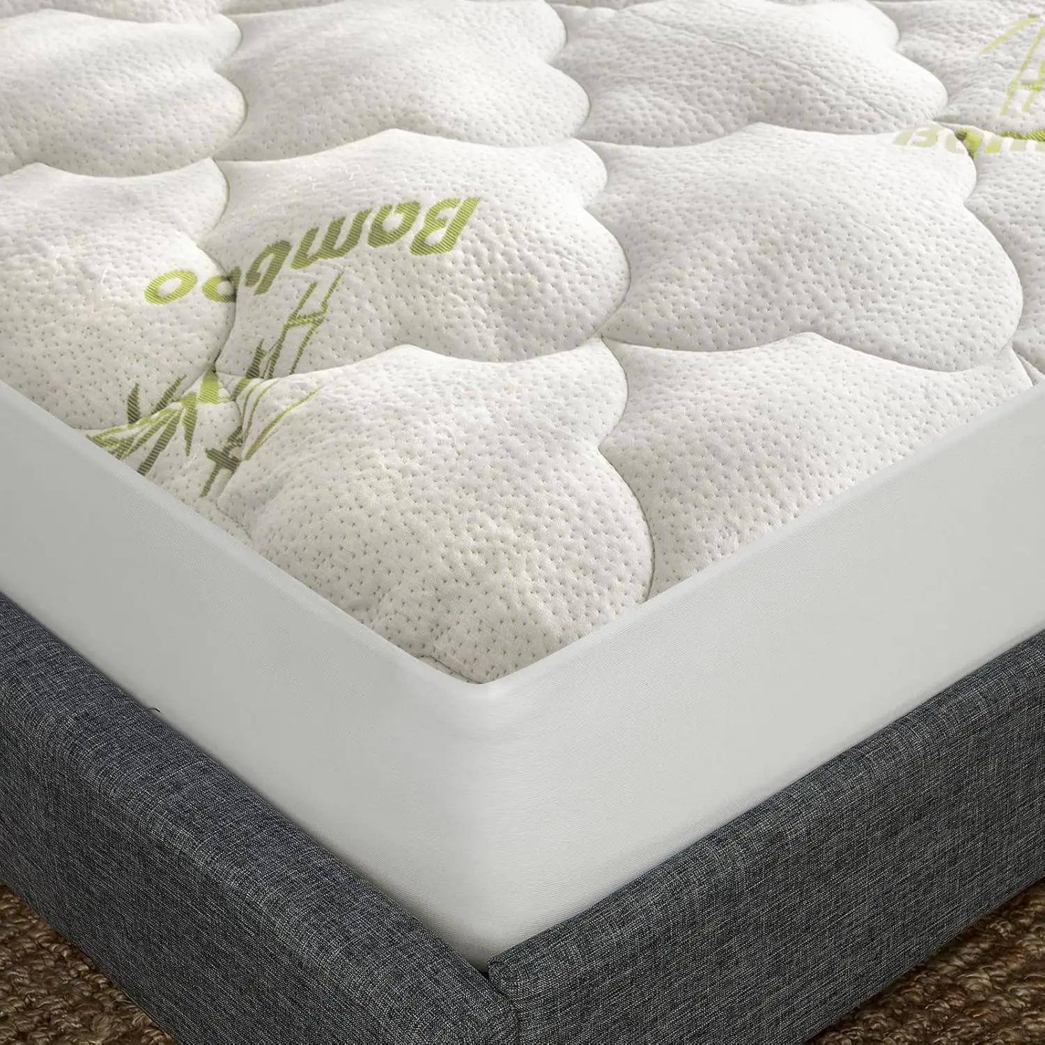 

Наматрасник Queen Size из охлаждающей бамбуковой вискозы, толстый плюшевый топпер для матрасов глубиной 8-23 дюйма
