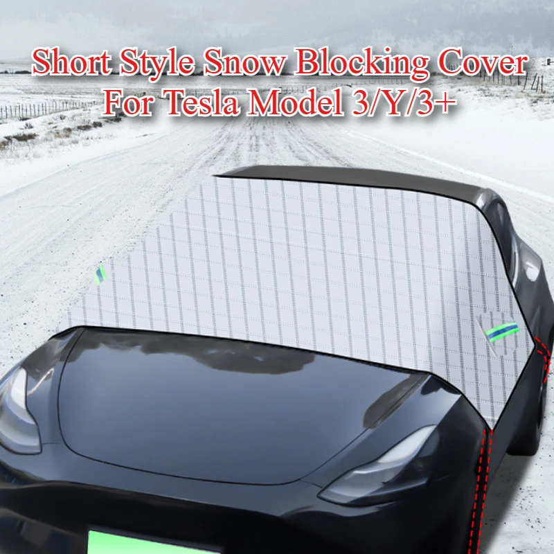 For Tesla Model 3/Y/3+ Snow Blocking Cover Short Style Front Windshield Snow Protection Cover Snow Shields 2017-2024 Accessories