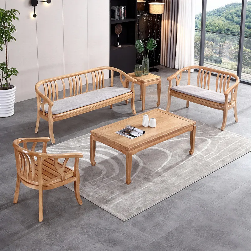 For Solid Wood Sofa, Modern Japanese Style for Small Living Room, Minimalist Chinese Furniture Set