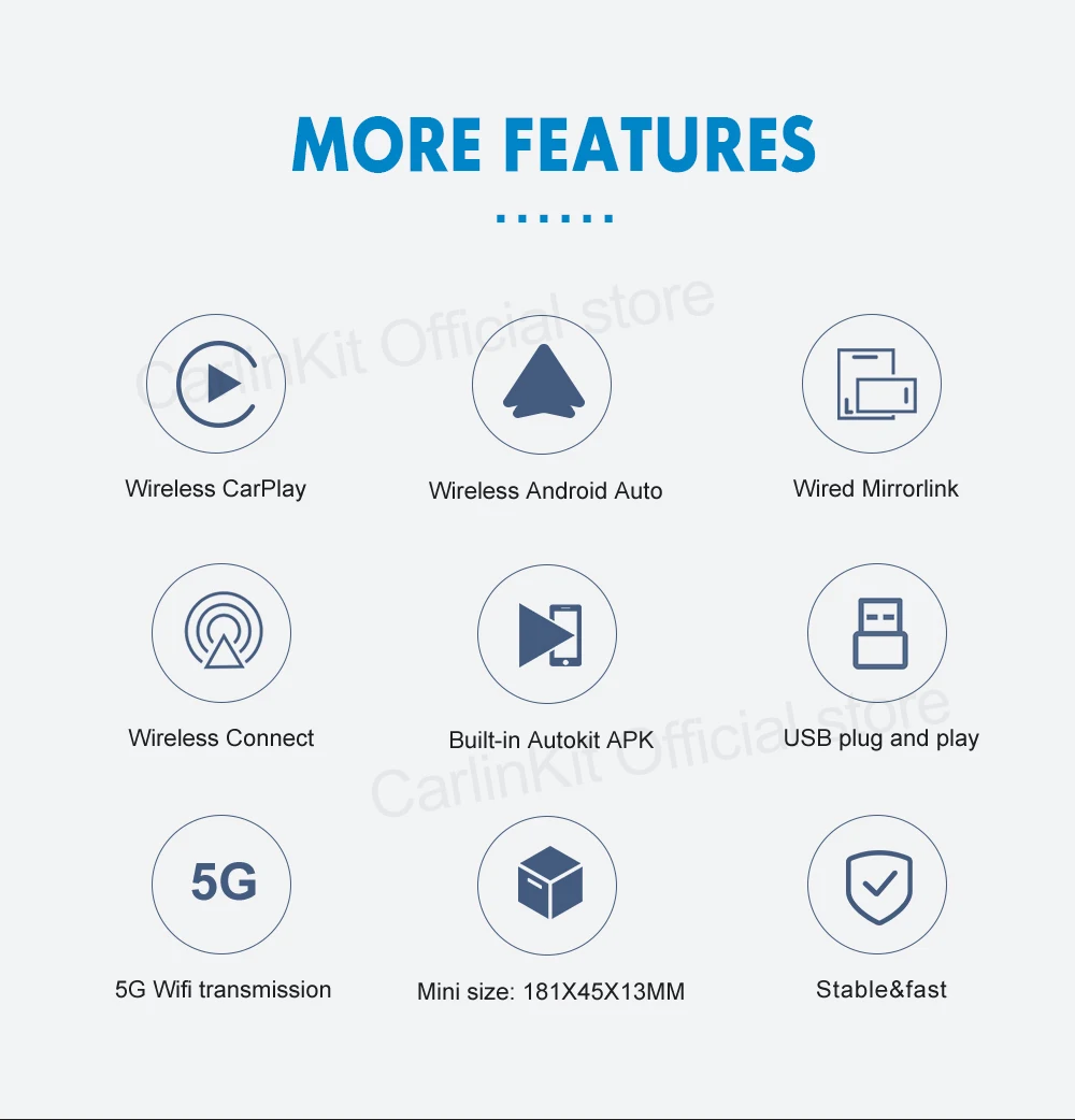 CarlinKit Android Auto USB Dongle Drahtlose CarPlay Adapter Für Android Auto Unterstützung Spotify Waze Karte Telefon Mirrorlink Auto Radio – Detail 10
