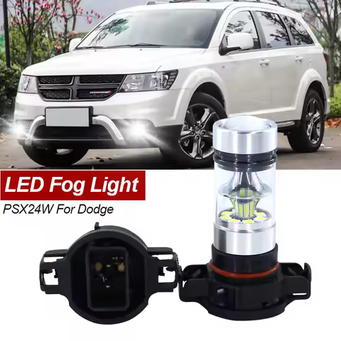 2pcs LED Fog Light Blub Lamp Canbus PSX24W 2504 For Dodge Avenger Caliber Charger Durango Journey Nitro Grand Caravan Challenger