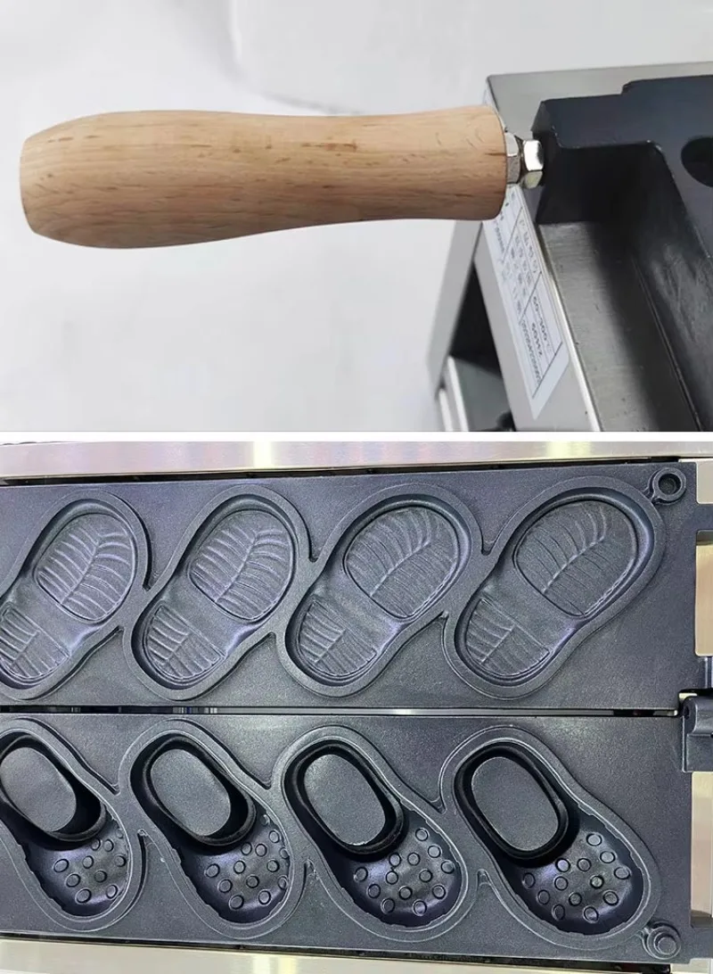 Commercial Shoe‑shaped Waffle Baking Machine, Multi‑functional Snack Maker for Egg, Cheese and Bread Treats