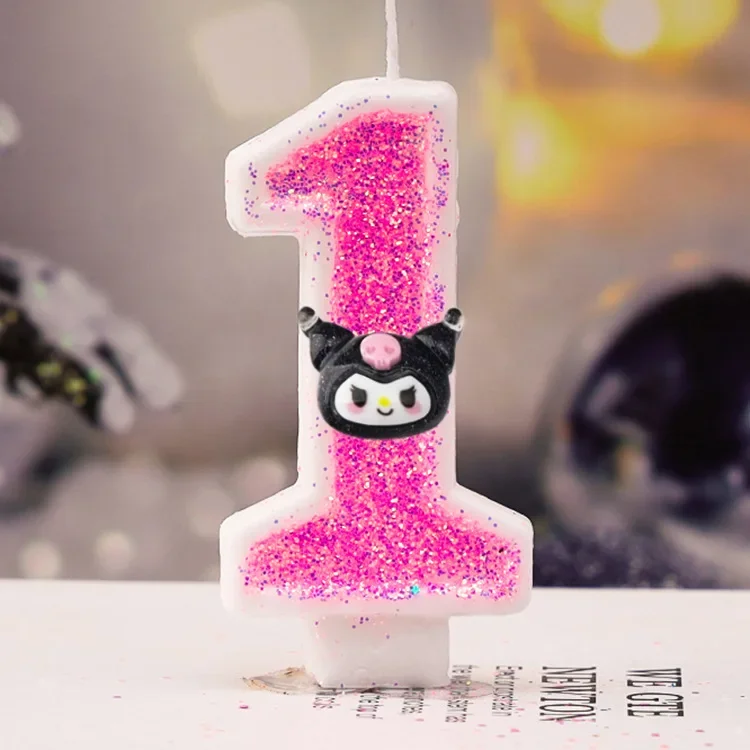 

Kawaii Kuromi Birthday Candle Sanrio number Candles Birthday Cake Decoration Anniversary Party Candles Scene decoration supplies