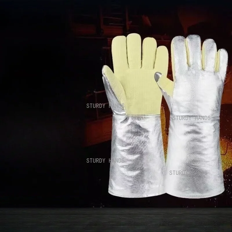 1 Pair of 500 ℃ High Temperature Resistant Gloves, PVC Gloves, Anti Scald Gloves, Heat-insulating Glove, Household Items