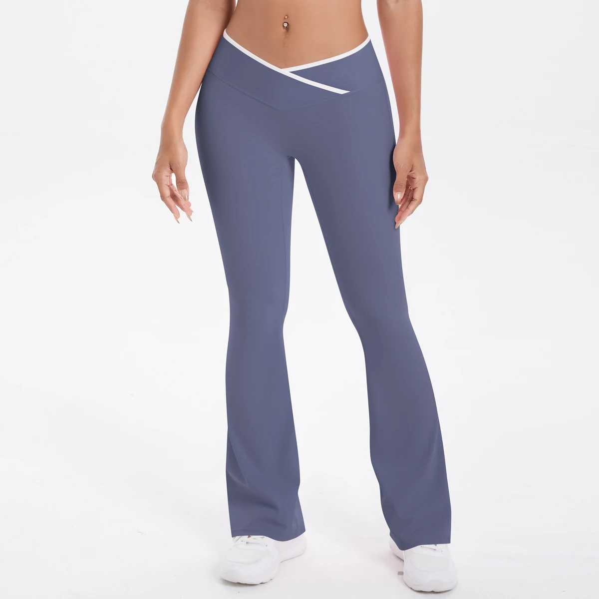 Summer sport  setV Cross Fitness Pants Lifting Buttocks Cross Waist Yoga Sport Leggings Gym Outdoor Acticewear Workout Wide-Leg