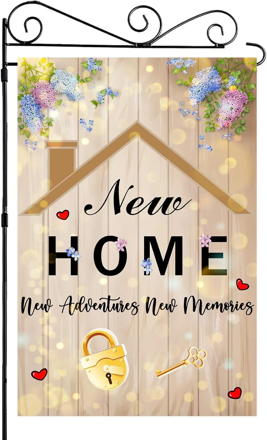 Labakita New Home New Adventures New Memories Garden Flag, Housewarming Garden Flag, House Warming Lawn Yard Flag, Home Swee xxl