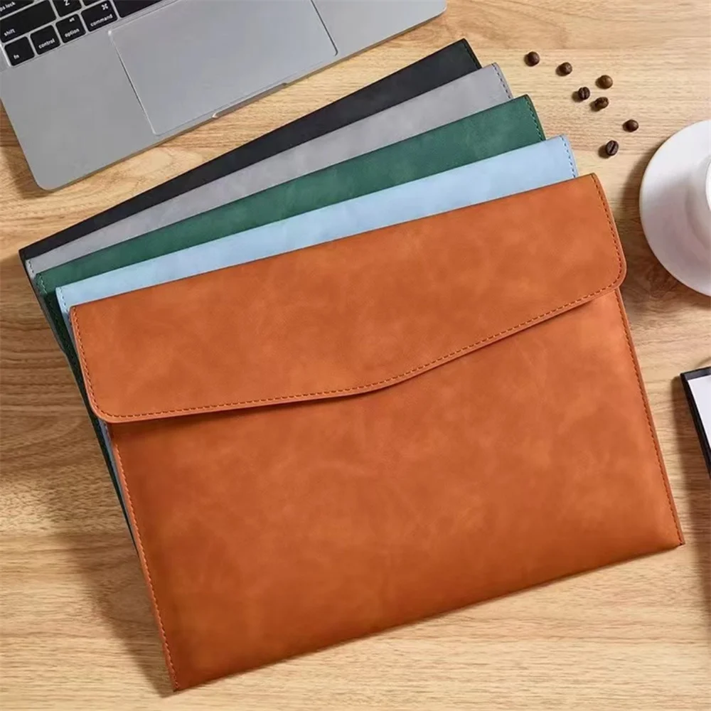 

1Pcs Leather A4 File Bag Waterproof Wear-resistant Ultra-large Capacity Folder Business Office School File Storage Supplies