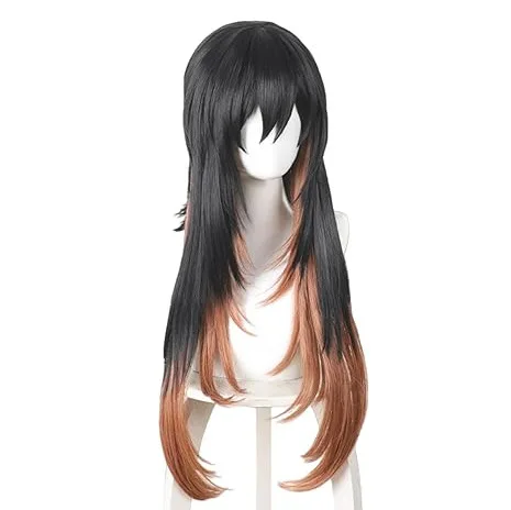Anime GACHIAKUTA Cosplay Amo Empool Black To Orange Gradient Long Wigs Y2K Jirai Kei Girls Synthetic Hair Halloween Christmas