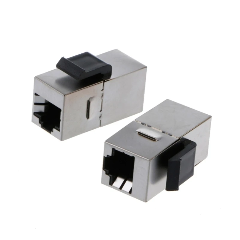 2 Stück Cat6 RJ45 Keystone-Buchsen, schmales Profil, Ethernet-Wandbuchse, geschirmt, Cat6