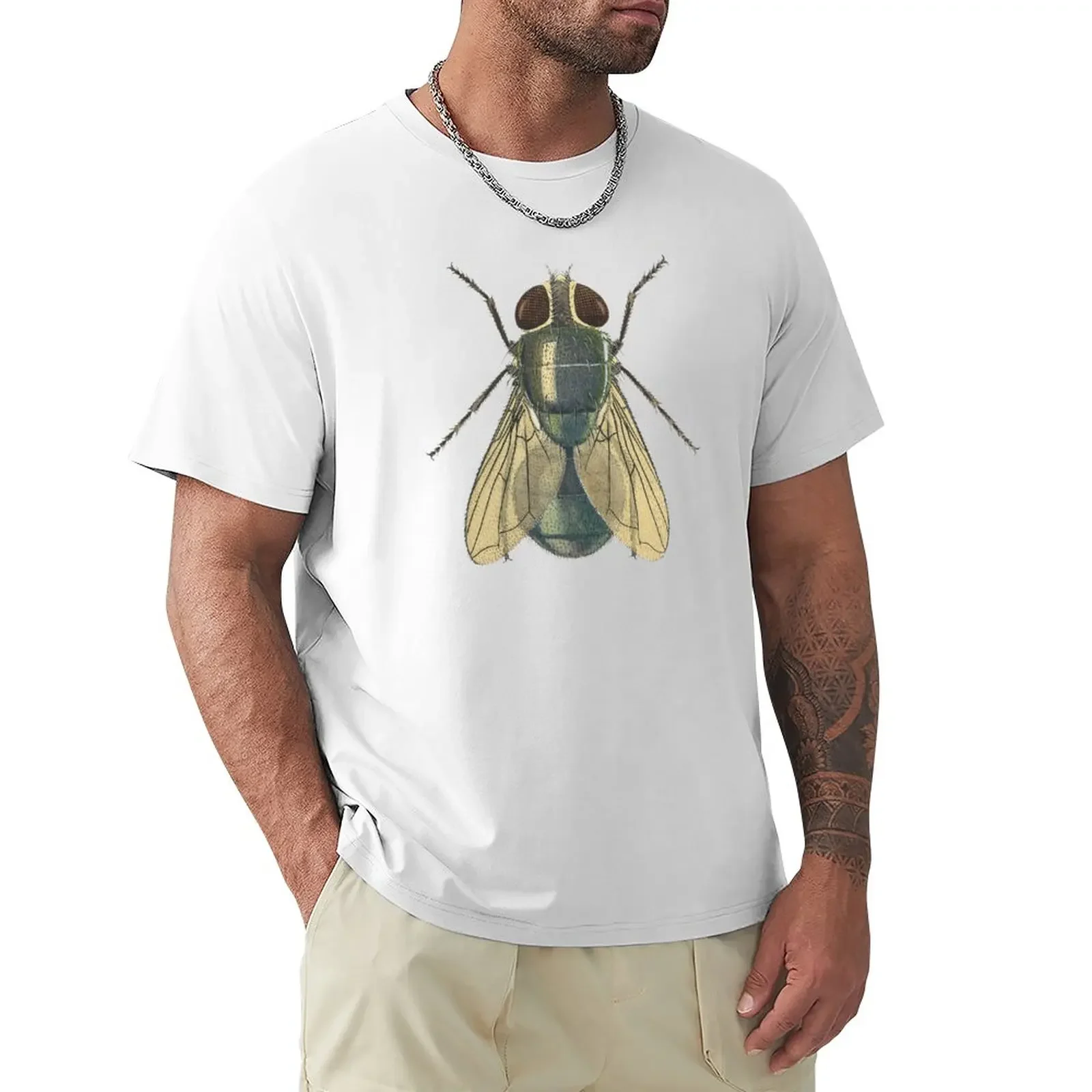 Sheep Wool Blowflies, Hairy maggot fly (Chrysomya rufifacies) Adult T-Shirt vintage plain plain white t shirts men