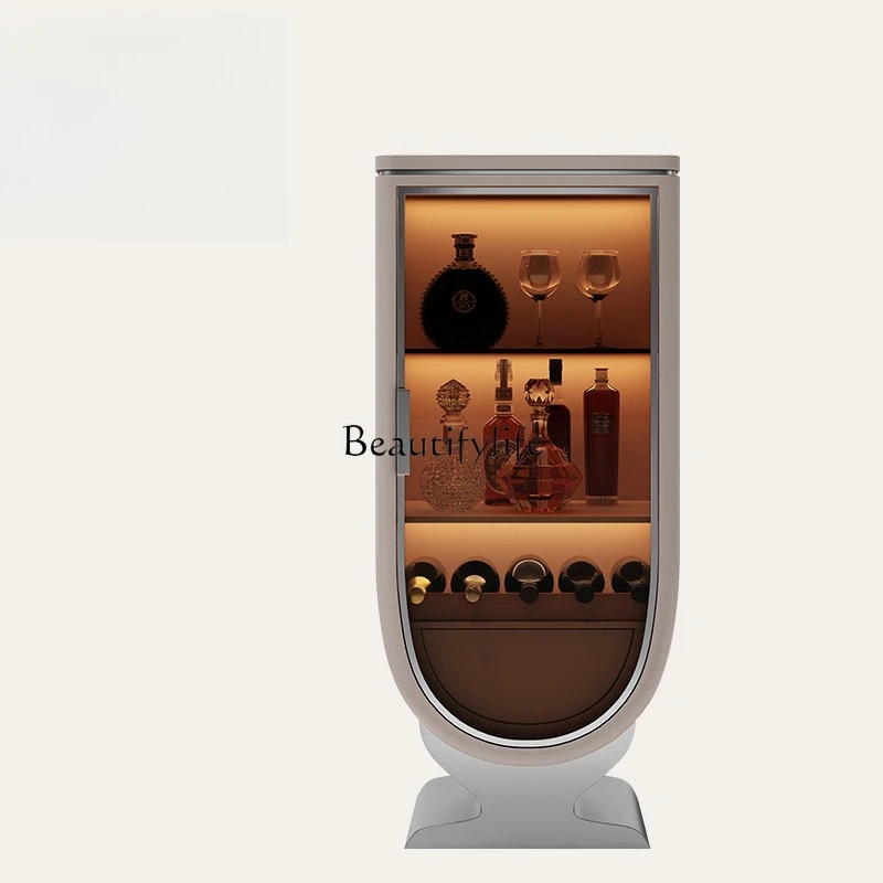 

--*Italian light luxury single door wine cabinet living room modern wall side cabinet