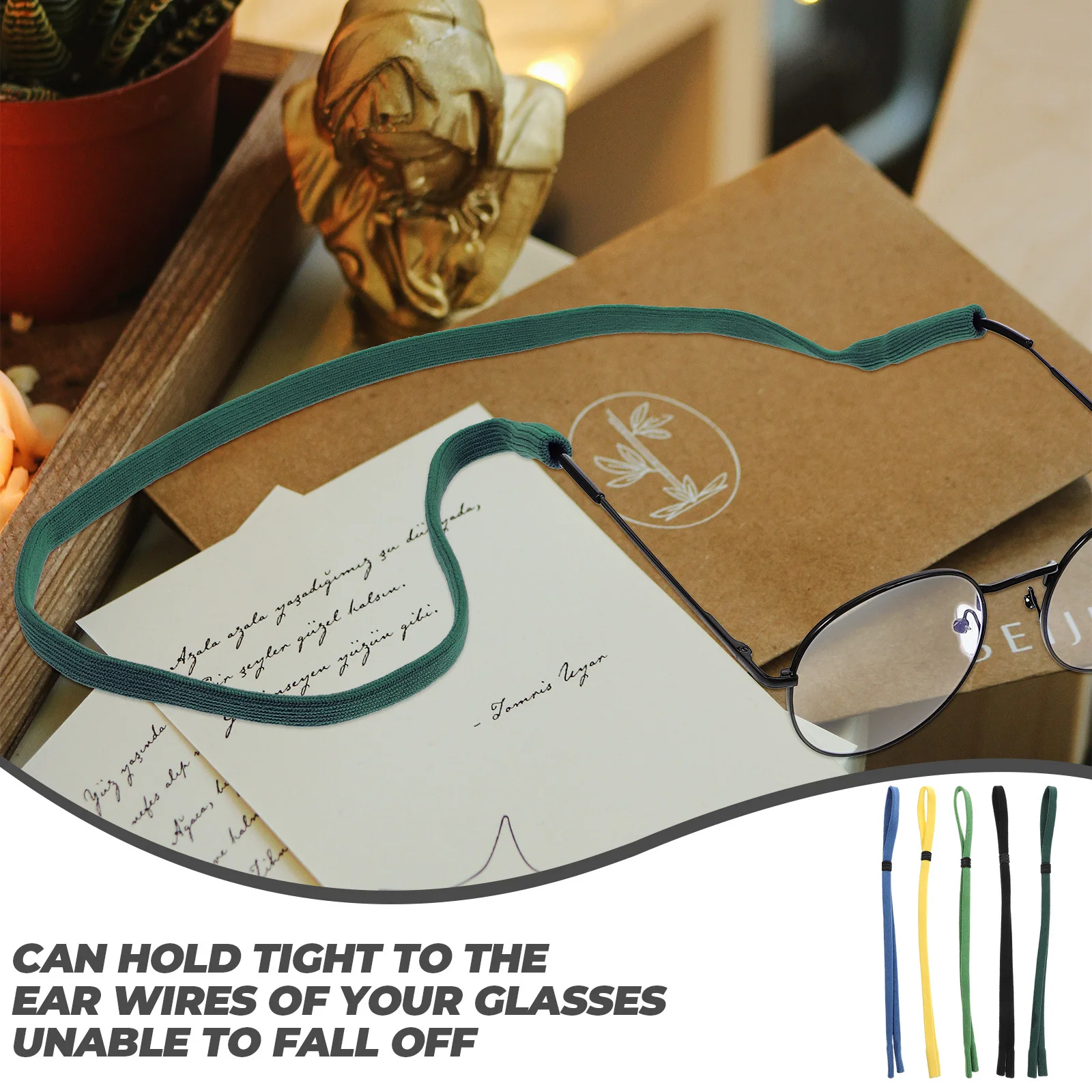 5 個のメガネストラップ高弾性ナイロンスパンデックスリテーナー安全なフィット感メガネサングラス安全メガネアウトドア活動用