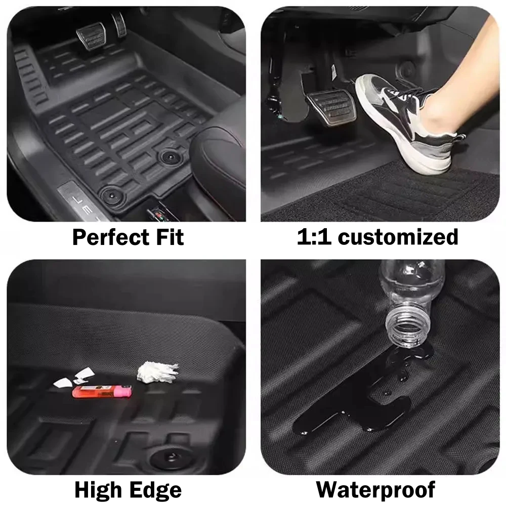 Für ICH·X K3 Chery Jetour T2 Traveller ‌ 2023-2026 2027 TPE 3D-Fußmatten Allwetter-Kofferraummatte Wasserdichte Teppiche – Detail 3