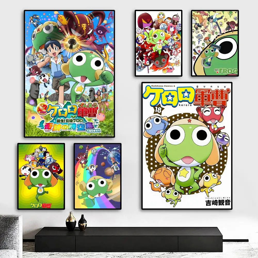 Cartoon S-Sgt Frog Painting Calligraphy HD Canvas Poster living room bedroom bar aesthetic decoration