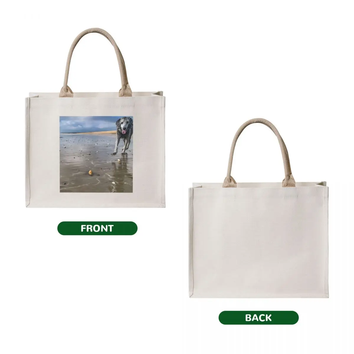Young silver poodle on a wet sandy beach Tote Bag personalized tote women shoping cute