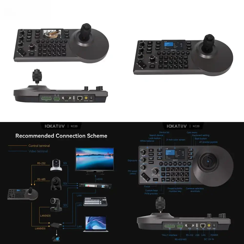 

HDKATOV Live Streaming Equipment IP Ndi Network Controller Broadcast USB Ptz Ndi Broadcast Cameras Joystick Controller