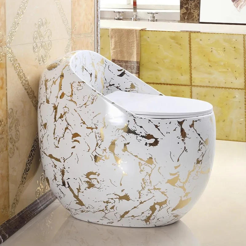 Customized foreign trade Cross-border Middle East India and Pakistan Vietnam color gold electroplated gold ceramic toilet