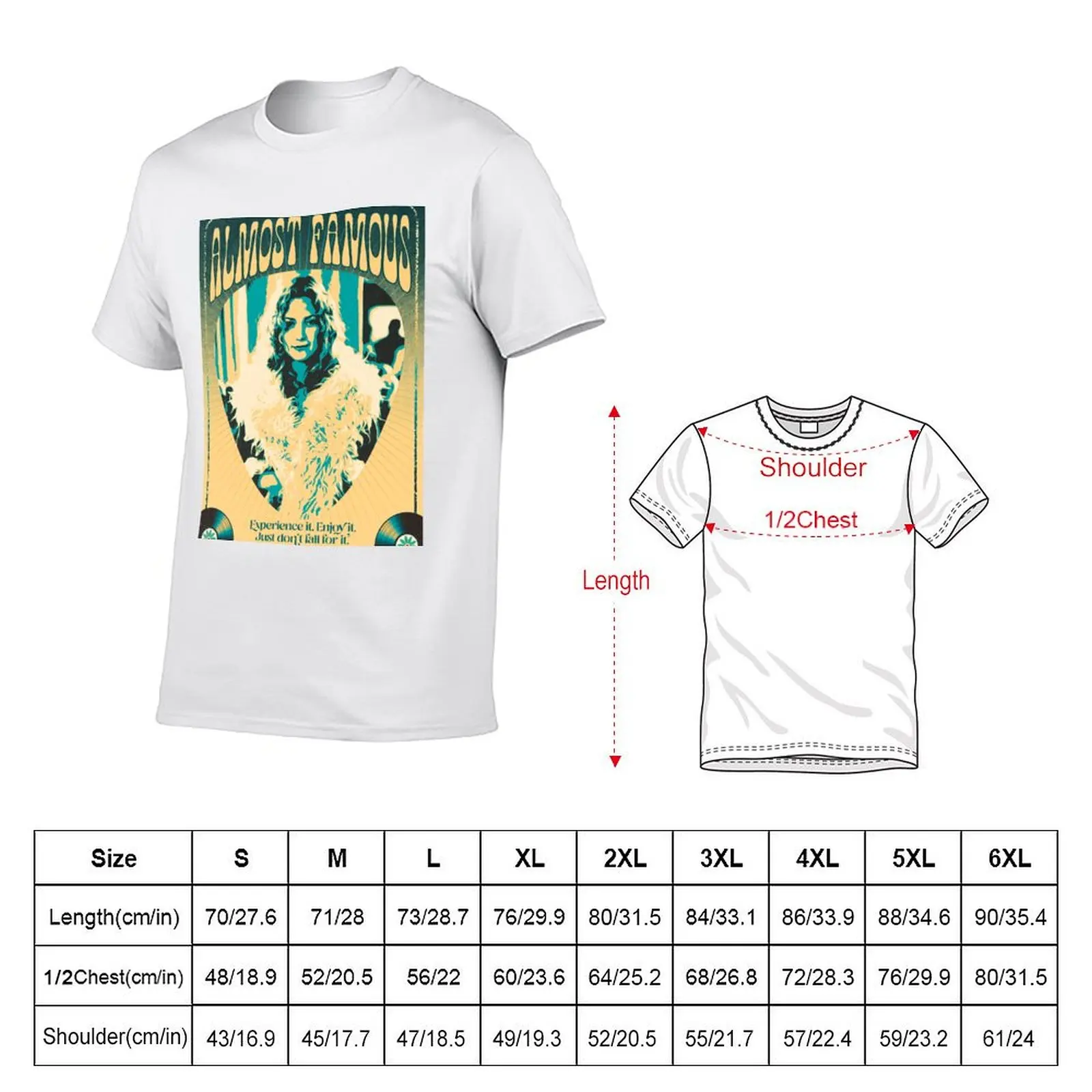 Almost Famous retro-style poster T-Shirt Big Size Short Sleeve Tee for Men