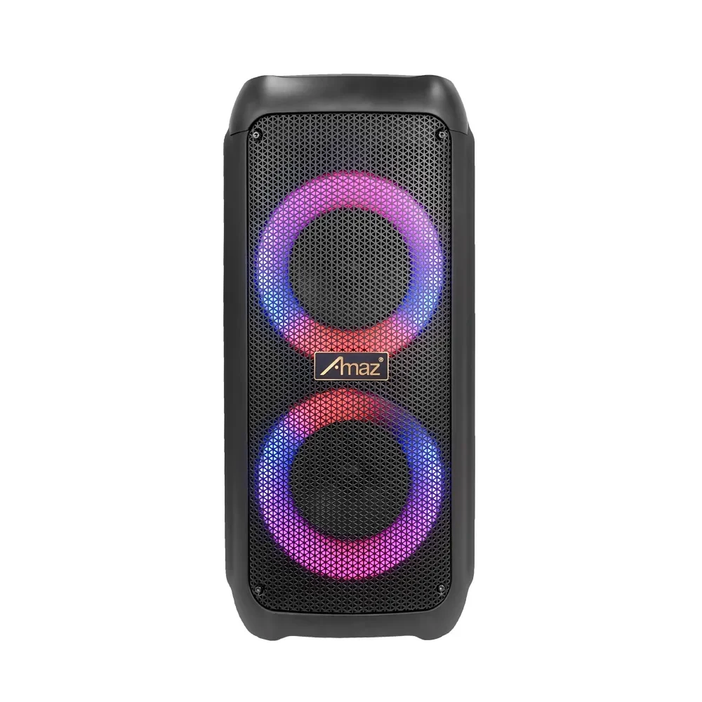 AMAZ Factory direct sales Double 8 inch portable speaker party speakers with JBLs light