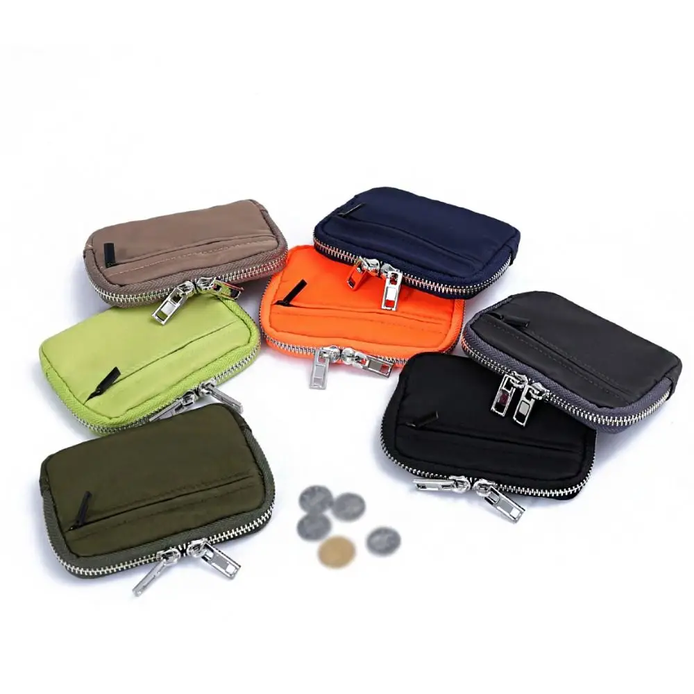 

Portable Nylon Coin Purse RFID Anti-theft Korean Style Men Wallet Lightweight Card Holder Mini Earbuds Storage Bag Women