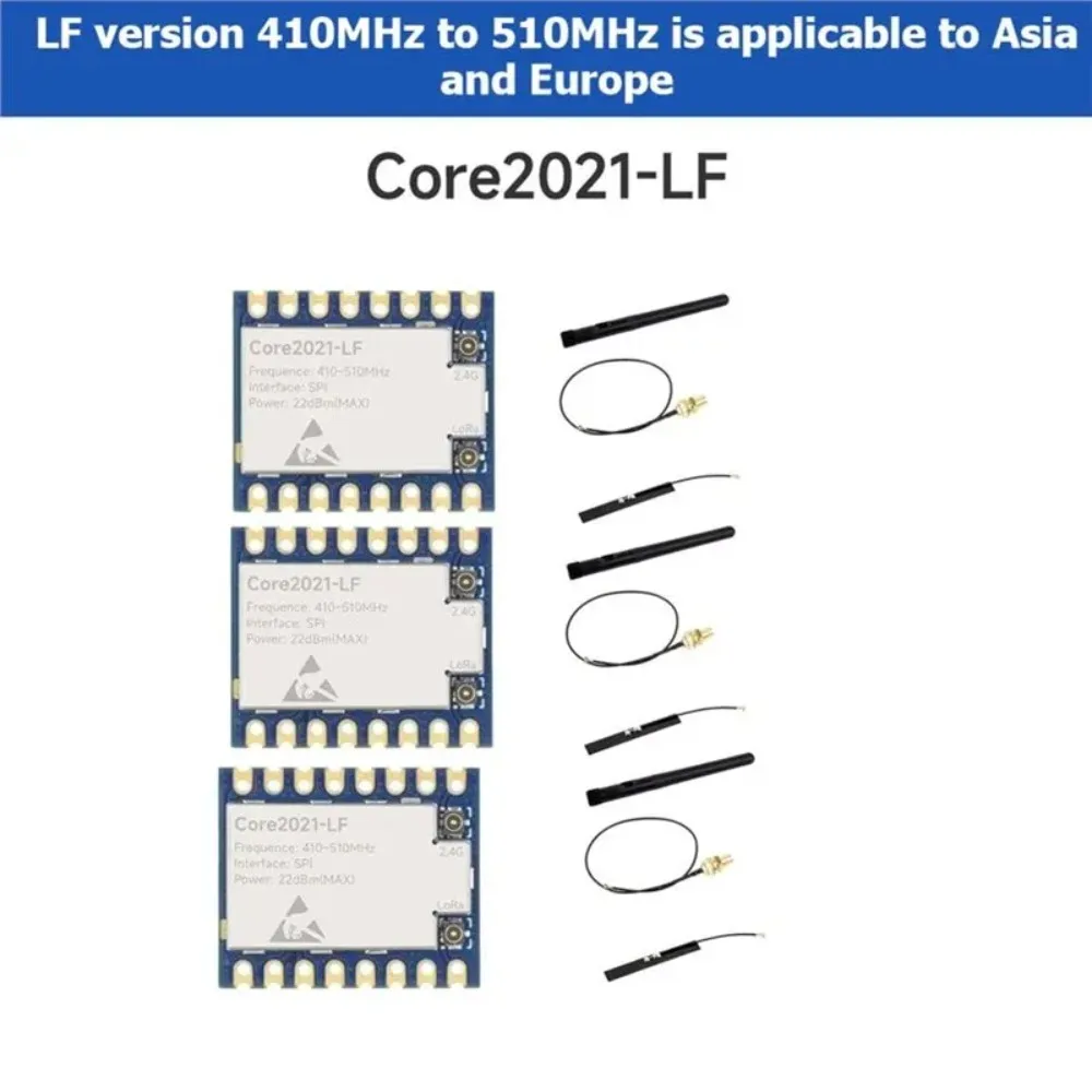 AvaCoreLorawan Lora Dual Band Module 410Mhz-510Mhz LR2021 3PCS Core2021-LF Core2021 Low Power Multi-Protocol Iot For Smart Home
