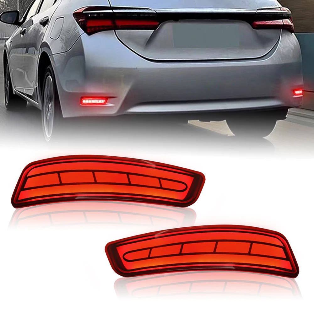 

For Toyota Corolla 2014 2015 2016 2017 2018 Car LED Rear Fog Lamp Bumper Light Brake Light Dynamic Turn Signal Reflector