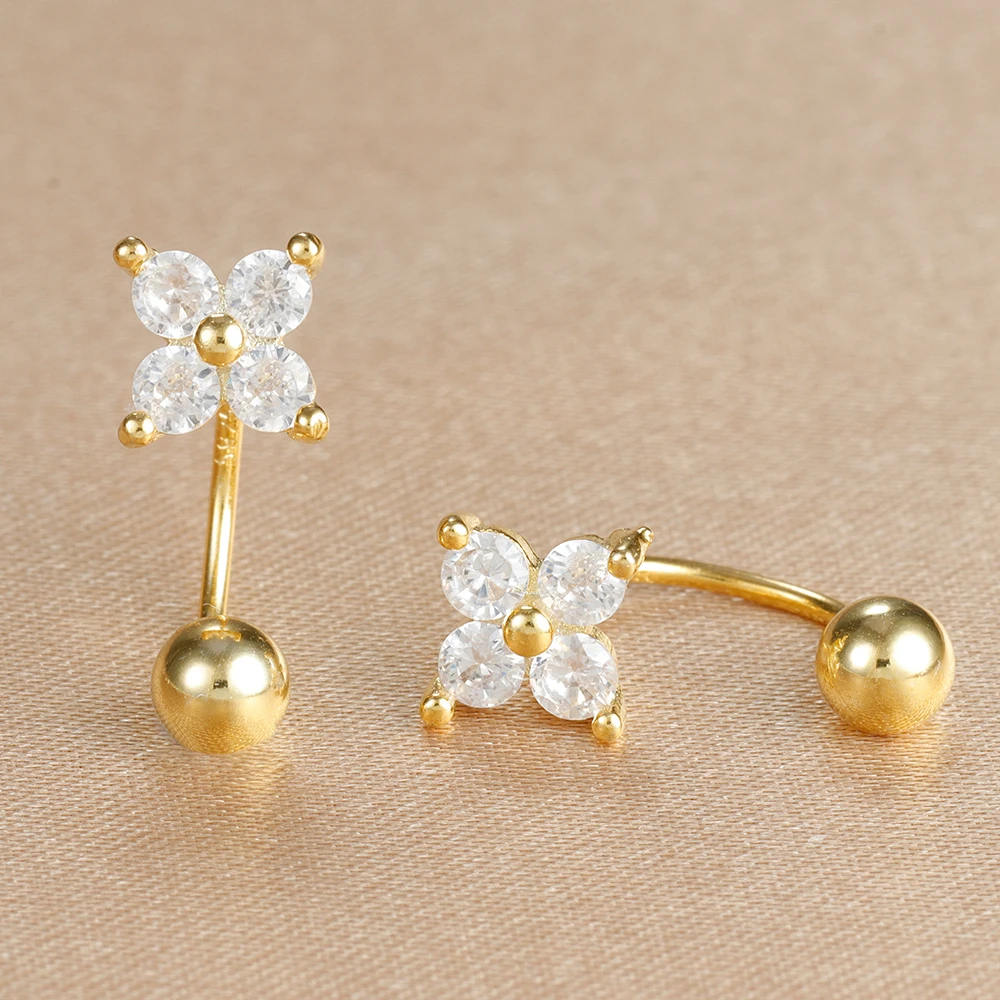 Exquisite Cubic Zirconia Flower Small Stud Earrings