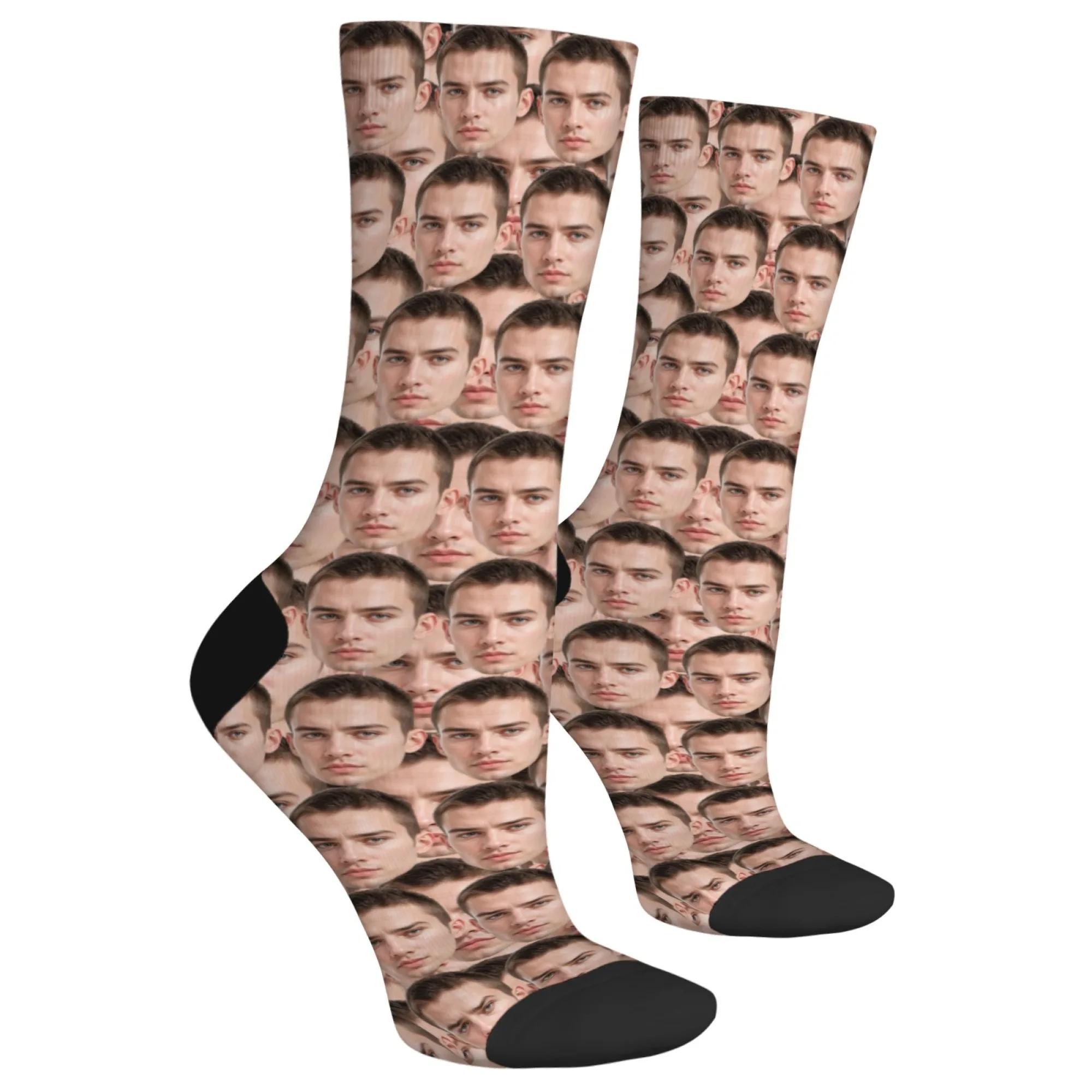 Забавные всенаправленные носки для лица на заказ, одно в мире, с принтом на все лицо, повседневная одежда и кляп, подарок для семьи и друзей