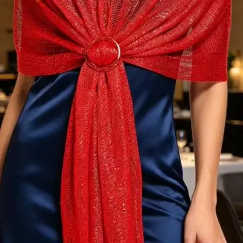 Bridesmaid Stole Women’s Sparkling Shawl Wrap with Tassel Lightweight Evening Scarf Formal Wedding Stole with Free Buckle