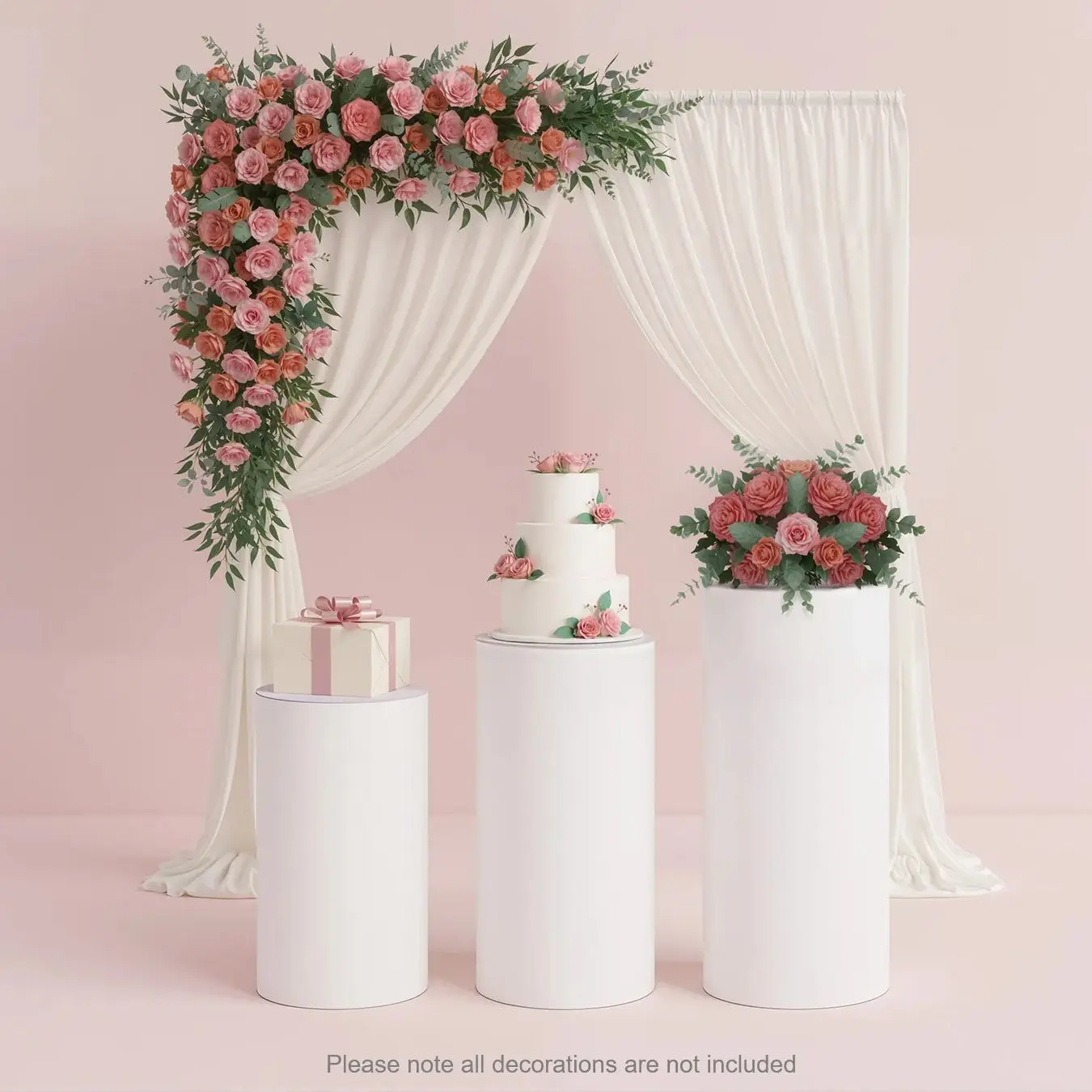 

3Pcs Pedestal Display Stand Set, Cylinder Pedestal Stand, High Load Bearing for Wedding Shop Event Cake Dessert Flower Decor