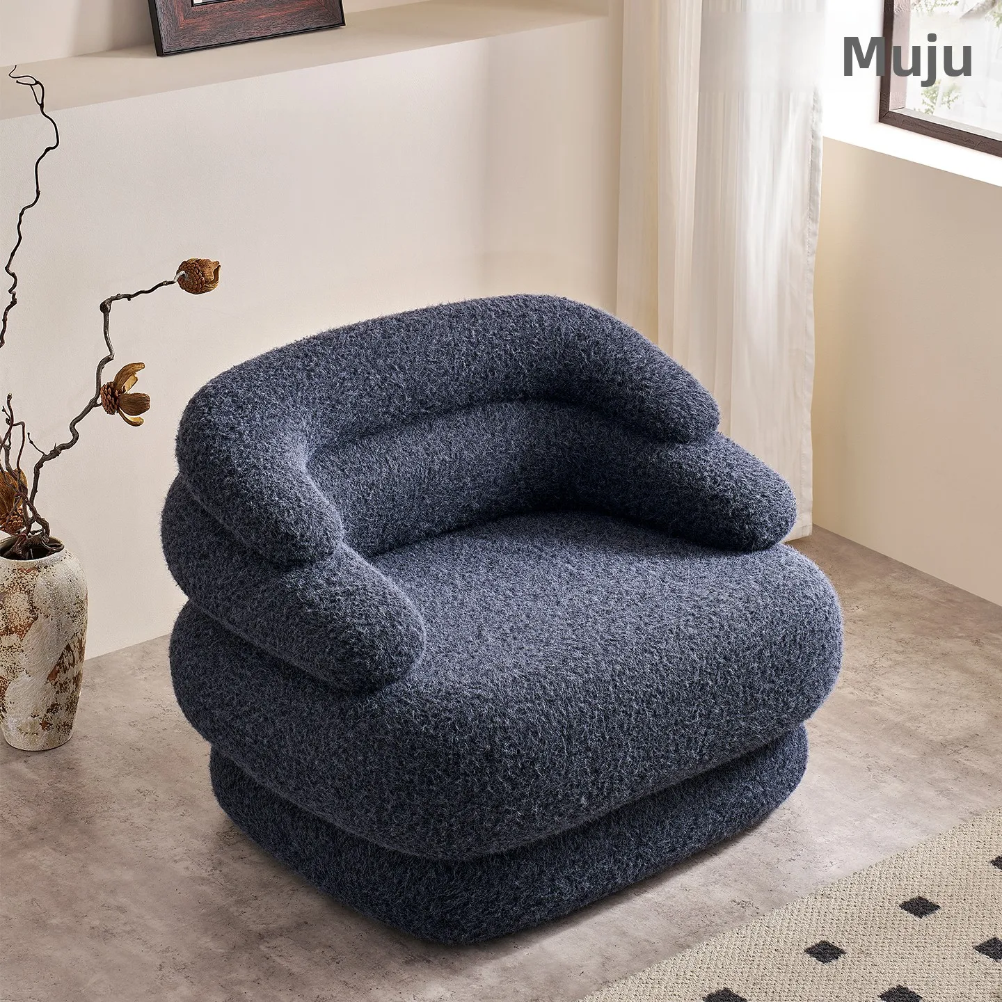 

Modern Single Lounge Chair for Small Spaces Soft Upholstered Accent Chair for Living Room Home Office Decor Minimalist