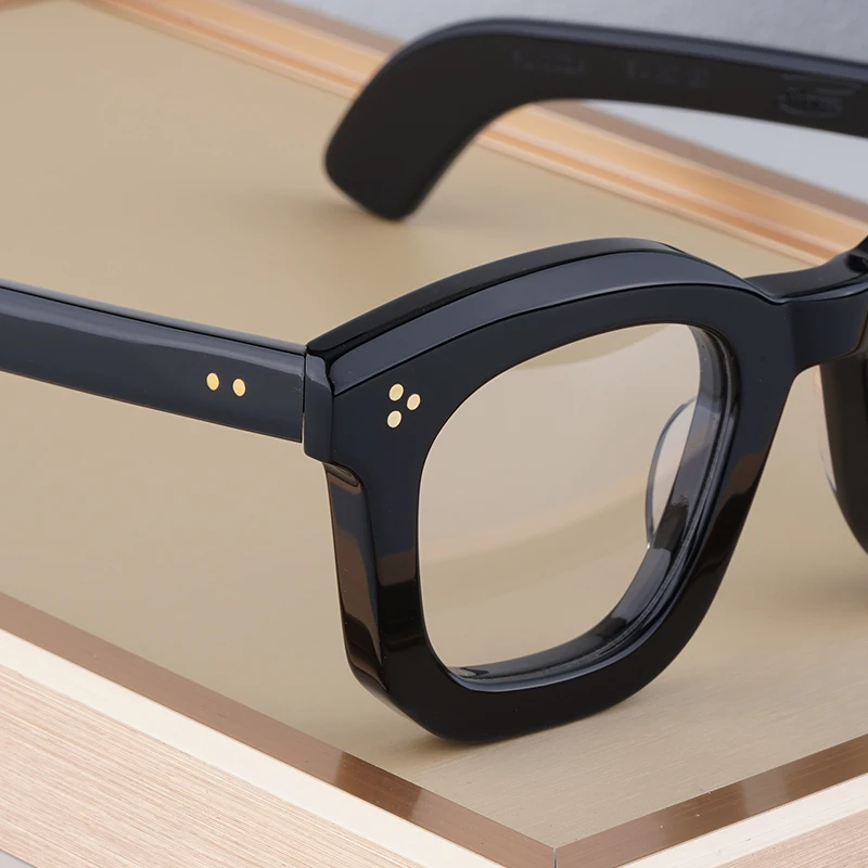 

High Quality Vintage Thick Acetate Square Glasses Japanese Handmade Frame For Men Women Designer Brand Retro Fashion Eyeglasses