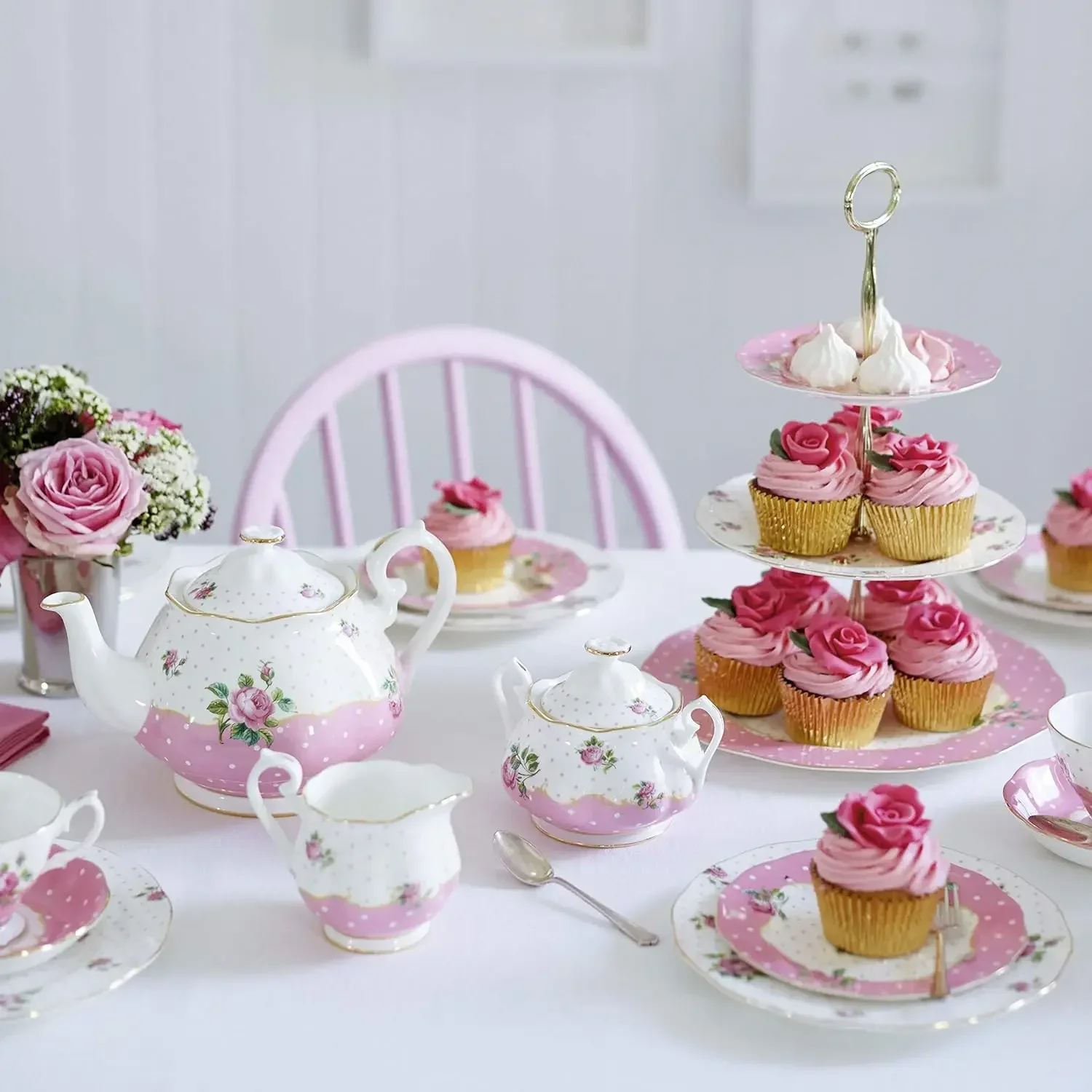 Cheeky Pink 3-Piece Set (Teapot, Sugar & Creamer)