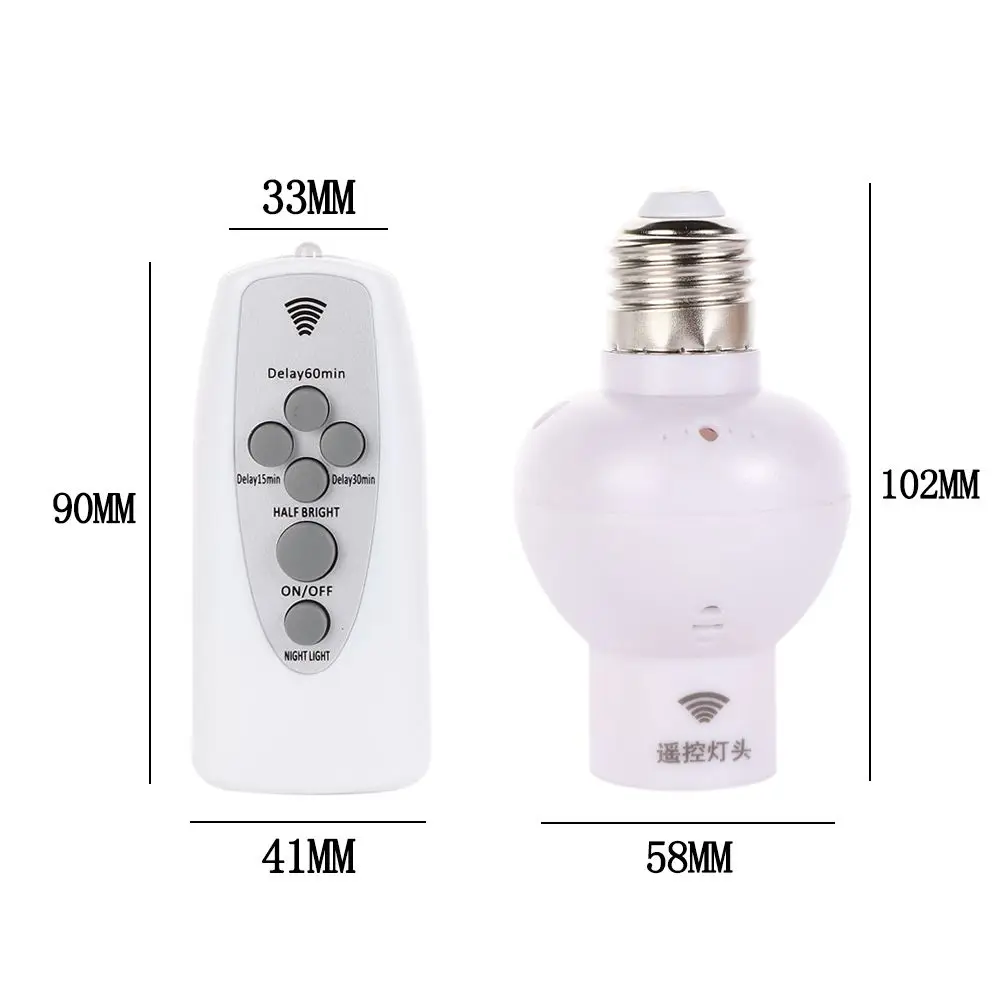 220V E27 Socket Wireless Bulb Lamp Holder Remote Control Lamp Bases Night Light Accessories