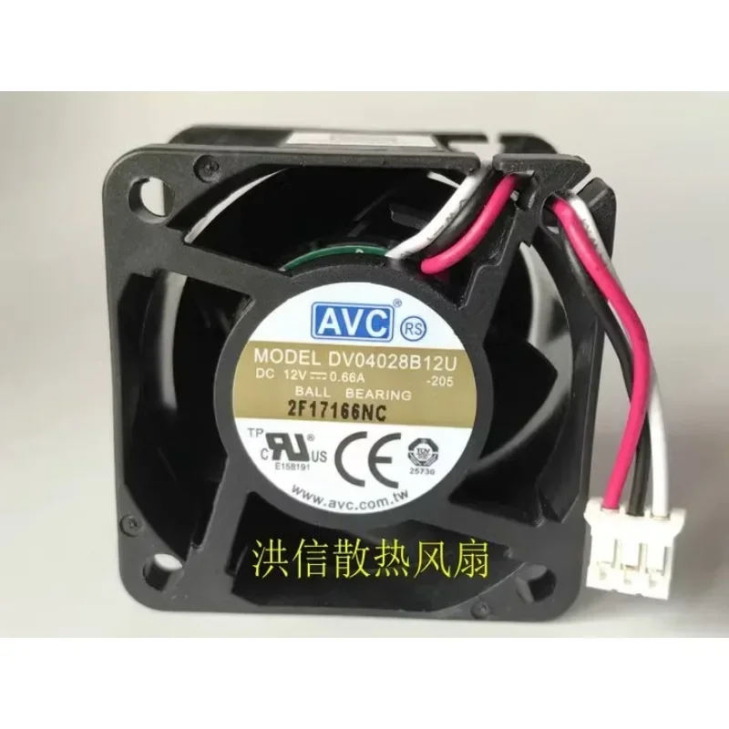 New CPU Fan For AVC DV04028B12U -205 12V 0.66A 3-wire 4028 Fan 40*40*28MM