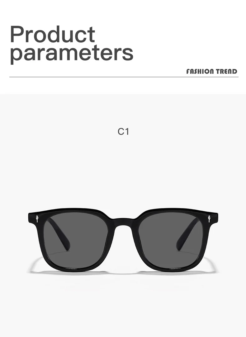 Neue Vintage-Sonnenbrille mit quadratischem Rahmen für Damen und Herren, Markendesigner, schwarz, Anti-Bulue-Brille – Detail 8