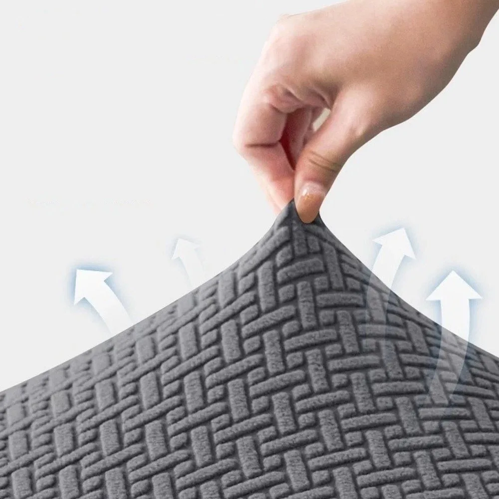 2Pcs/Set Solid Color T Jacquard Folding Dining Chair Cover Elastic Full Protection Chairs Backrest Seat Covers Washable