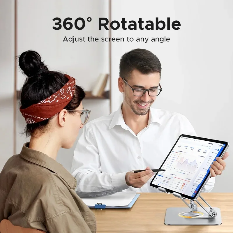 Tablet Phone Stand 360°Rotatable Aluminum iPad Stand For iPad Pro iPhone Xiaomi Tablet Support Laptop Stand Tablet Holder