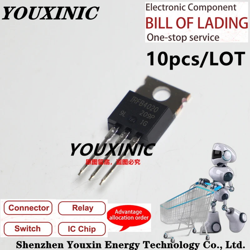 YOUXINIC  2021+  100% New Imported Original  IRFB4020PBF IRFB4020  TO-220 N-channel MOSFET 200V 18A