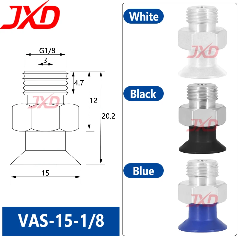 Festo Type Vacuum Suction Cup VAS-15-1/8 NBR PUR Industrial Robot Arm Gripper Pad Pneumatic Components VAS 15 Replacement