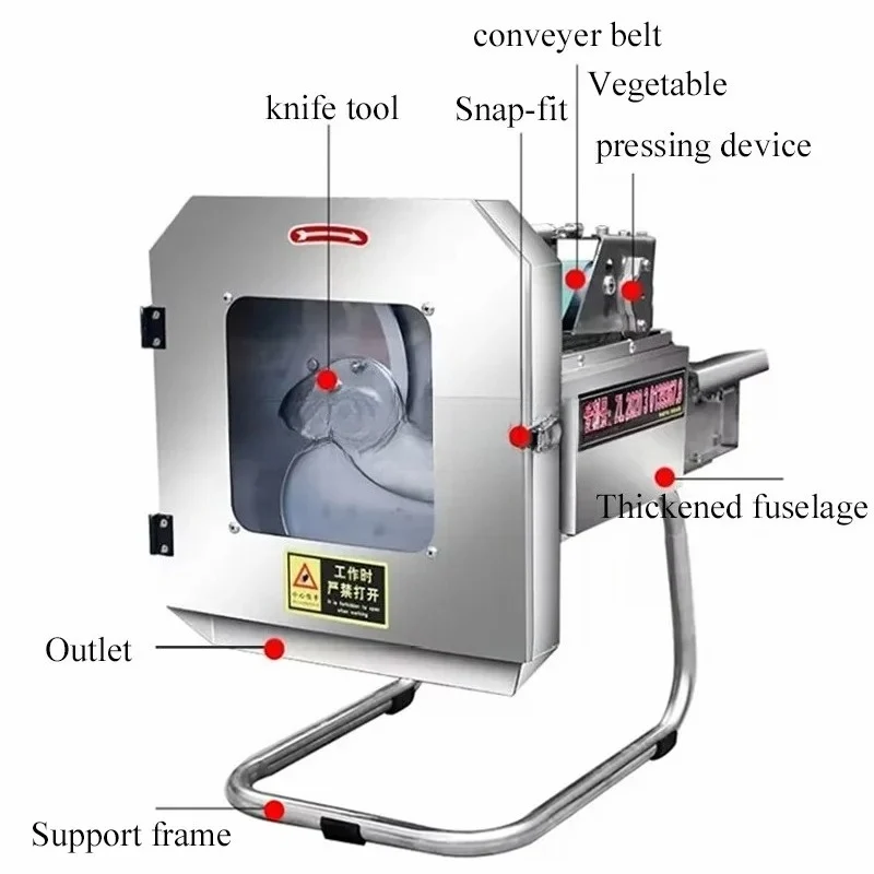 

220V Multifunctional Electric Vegetable Cutter Automatic Home Commercial Potato Shredder Slicer - Kitchen Essential