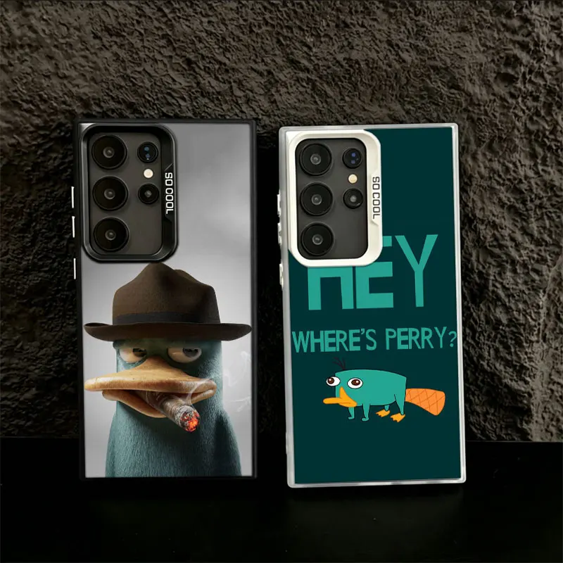 Cartoon Perry The Platypus Phone Case for Samsung S26 Ultra S25 Edge S24 FE S23 FE S22 Plus Galaxy S21 S20 Cover Back Anti-fall