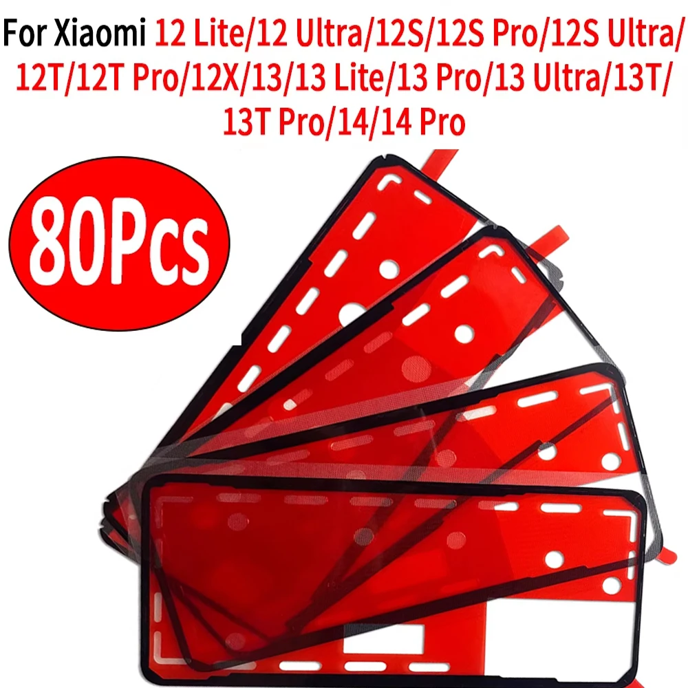 80Pcs,For Xiaomi Mi 12 13 Lite Ultra 12S 12T 12X 13T 14 Pro Waterproof Back Cover Battery Sticker Adhesive Housing Case Glue