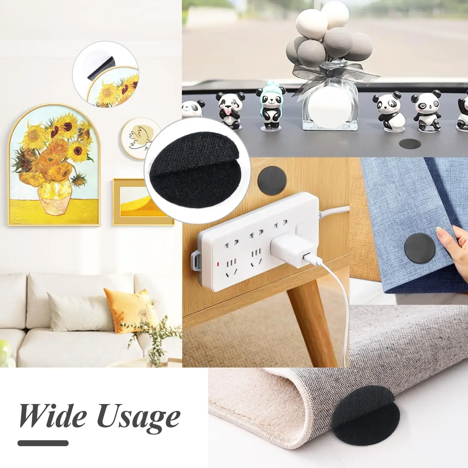 5-30Pcs Self Adhesive Hook and Loop Fastener Tape Round Dot 50/60mm Nylon Fixed For Bed Sheet Sofa Mat Carpet Anti Slip Stickers