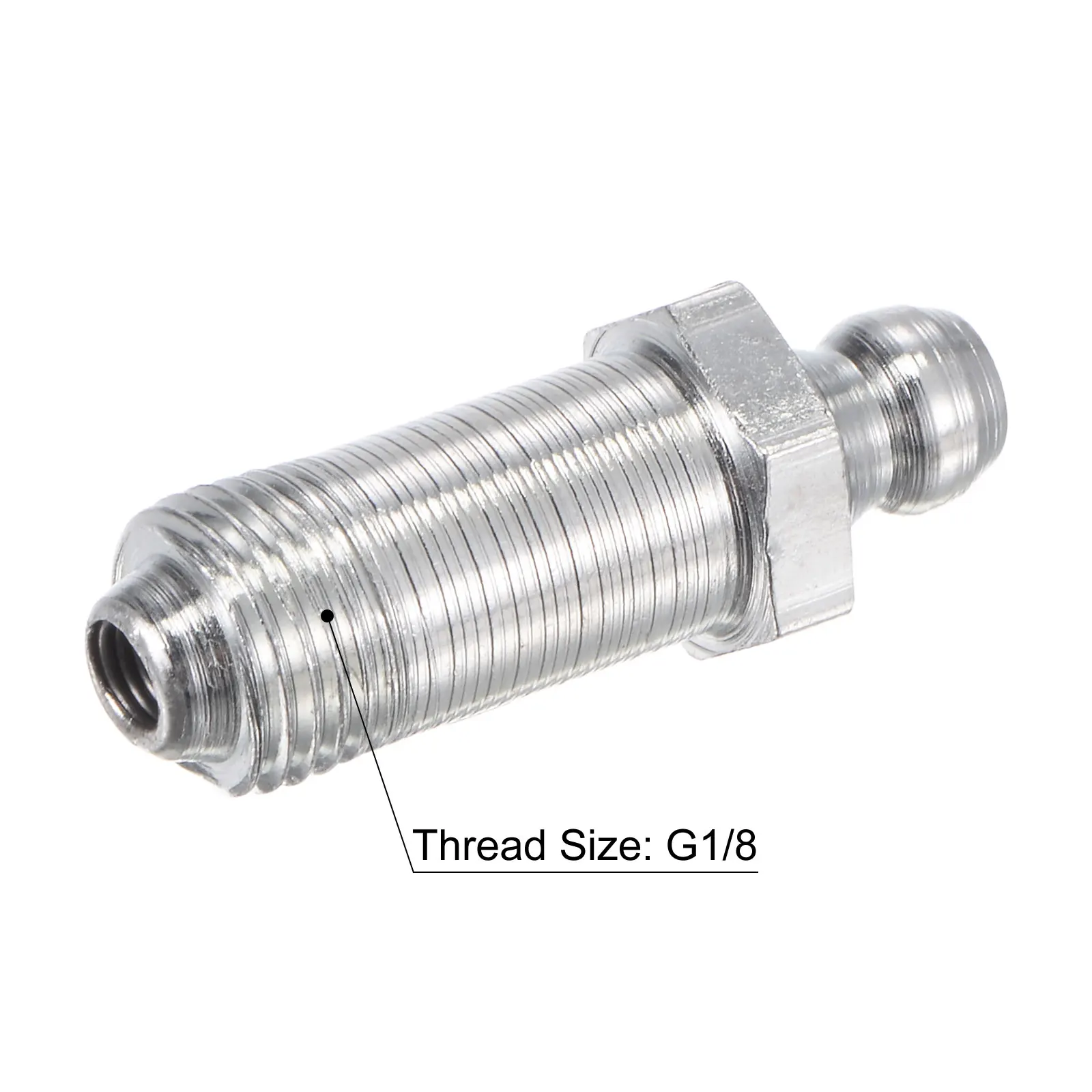 5Pcs Steel Straight Grease Fitting Assortment G1/8inch Thread 11mm Width Hydraulic Grease Fitting Accessories