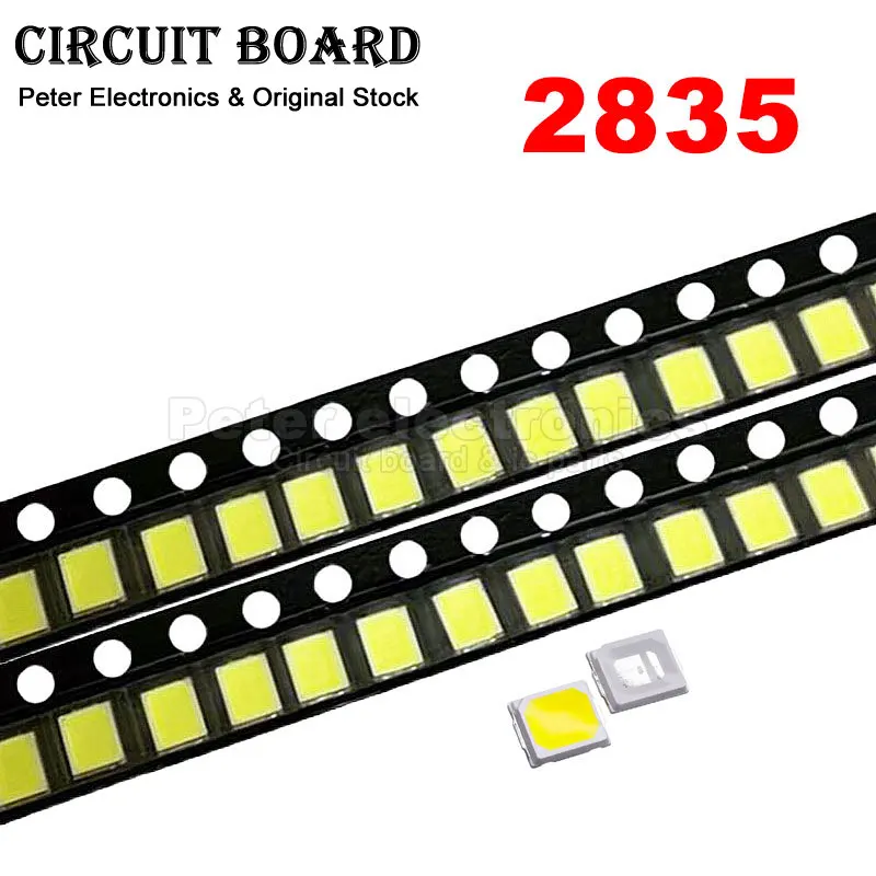 100pcs High Brightness SMD LED 2835 1W 0.5W 0.2W White 3V 6V 9V 18V 36V 150MA/100MA/30MA/60MA/80MA 6000-6500K High Power Light