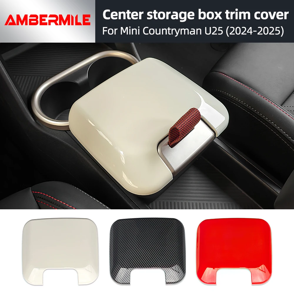 Central Control Storage Box Decorative Cover for Mini JCW Countryman U25 2024 2025 ABS Car Interior Protective Cover Accessories